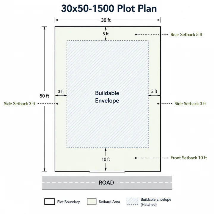 Godrej Plots Malur 30 x 50 ft plot 1,500 sq ft plot plan